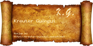 Kreuter Gyöngyi névjegykártya