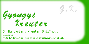 gyongyi kreuter business card